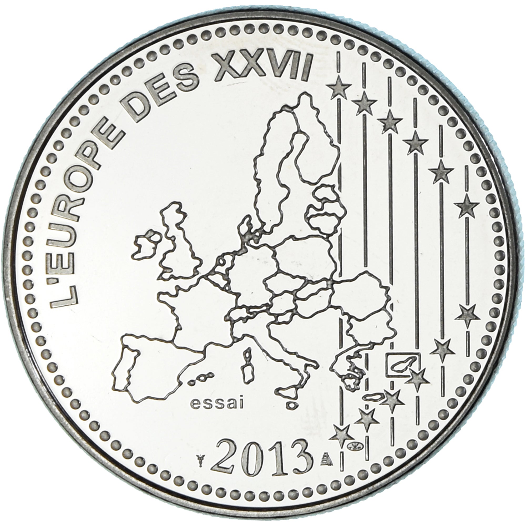France, Medal, L'Europe des XXVII, Veme République, 2013, MS(64), Copper-nickel