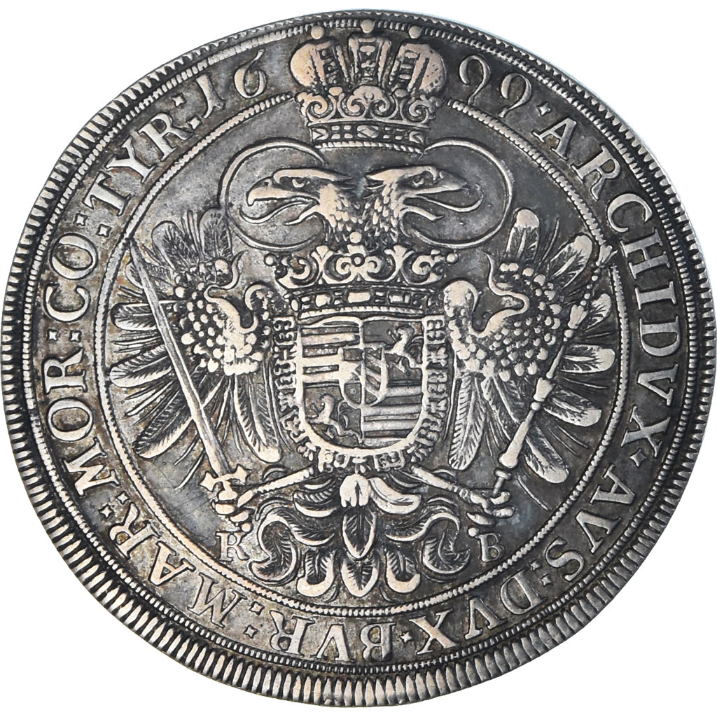 Coin, Austria, Leopold I, Thaler, 1699, Vienna, AU(50-53), Silver