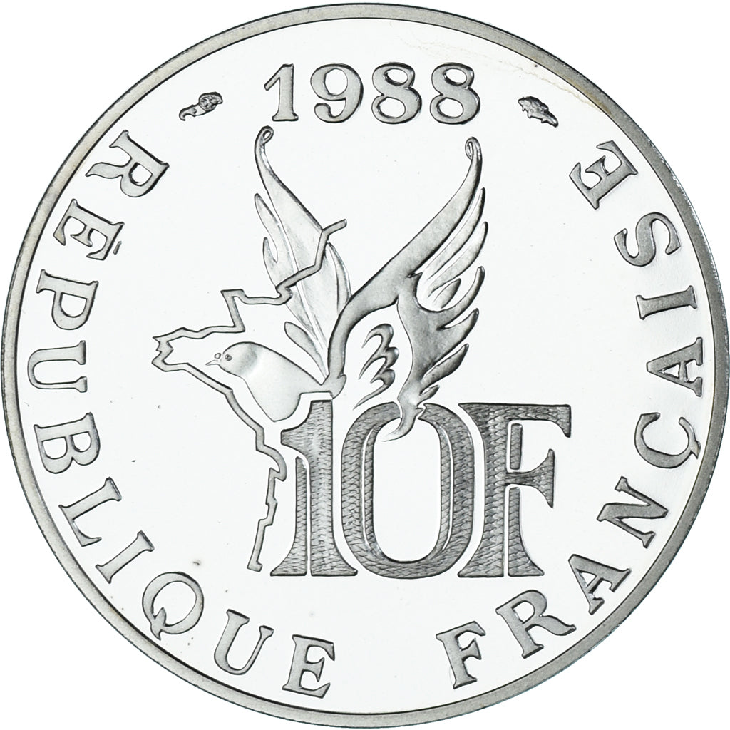 Coin, France, Roland Garros, 10 Francs, 1988, Monnaie de Paris, BE, MS(65-70)