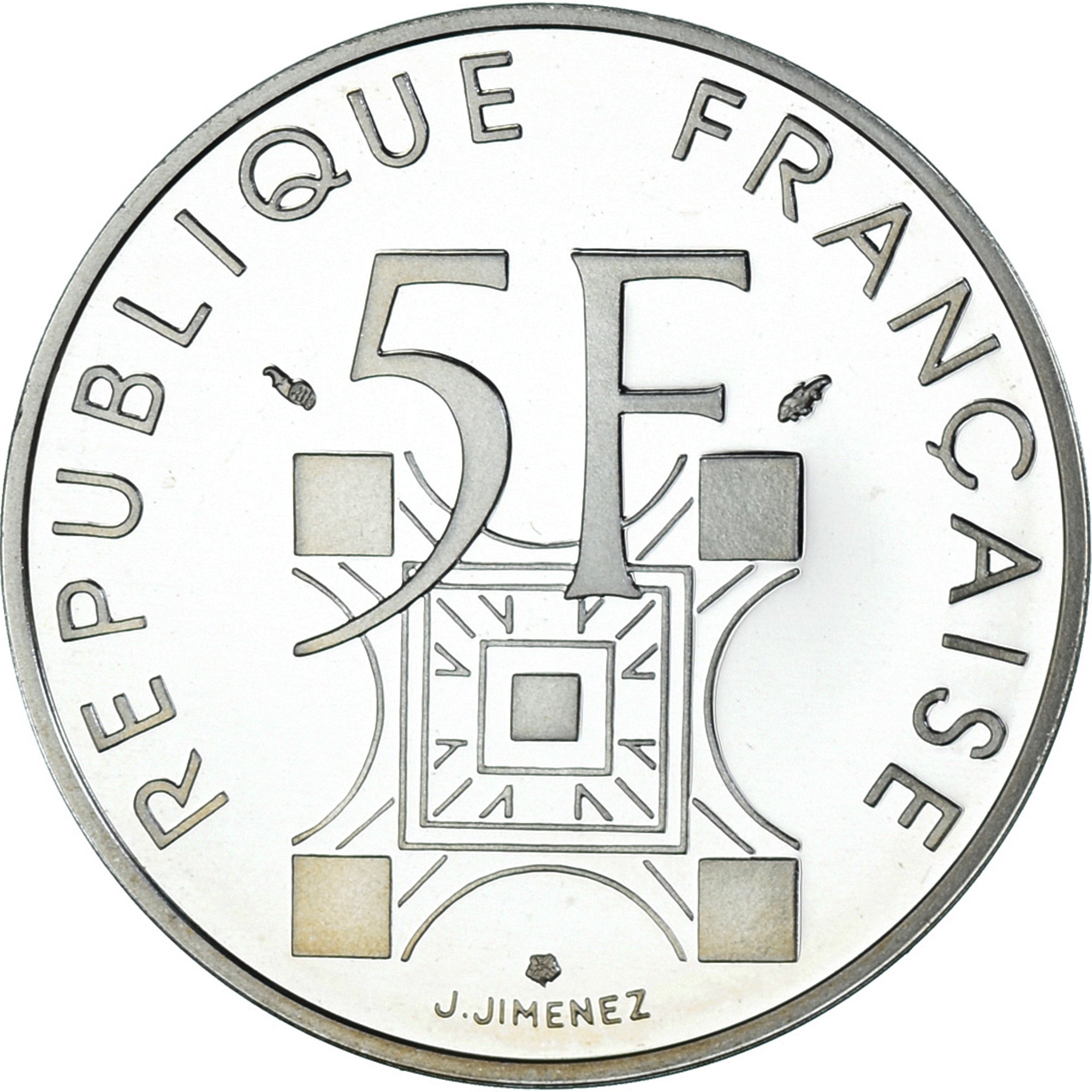Coin, France, Tour Eiffel, 5 Francs, 1989, Monnaie de Paris, BE, MS(65-70)