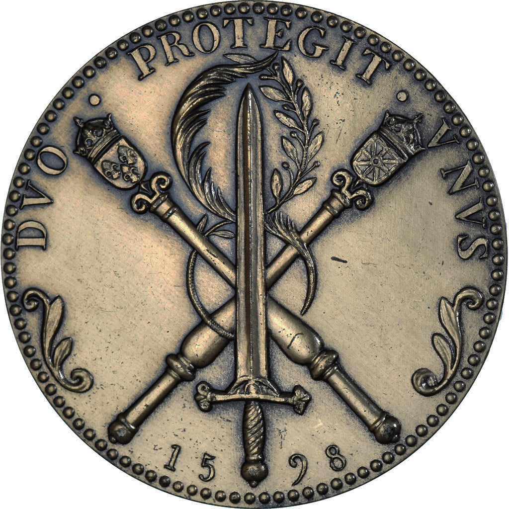 France, Medal, Henri IV, Unification des Deux Royaumes, 1598, Restrike