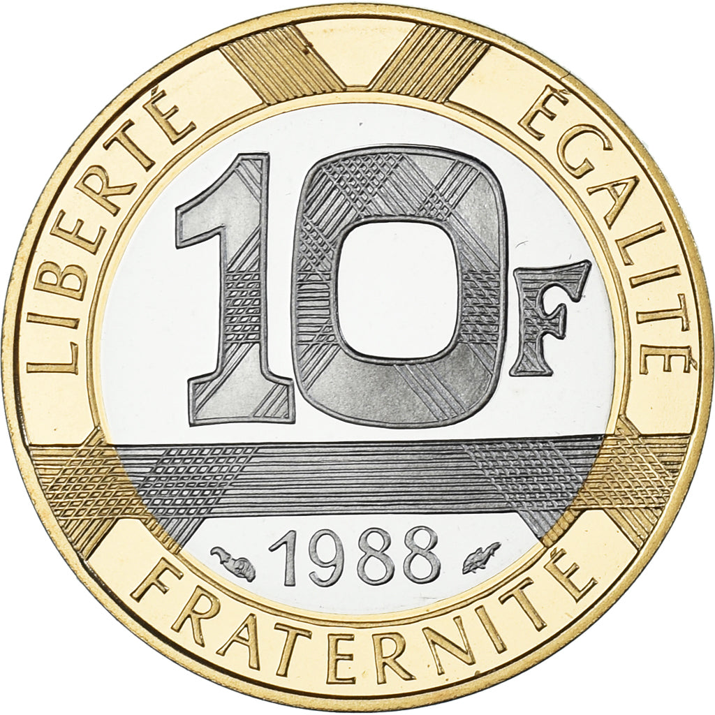 Moneta, Francia, Génie de la Bastille, 10 Francs, 1988, Monnaie de Paris, BE