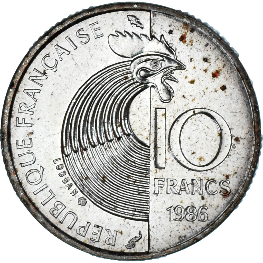 Moneta, Francia, Robert Schumann, 10 Francs, 1986, Monnaie de Paris, BU, FDC