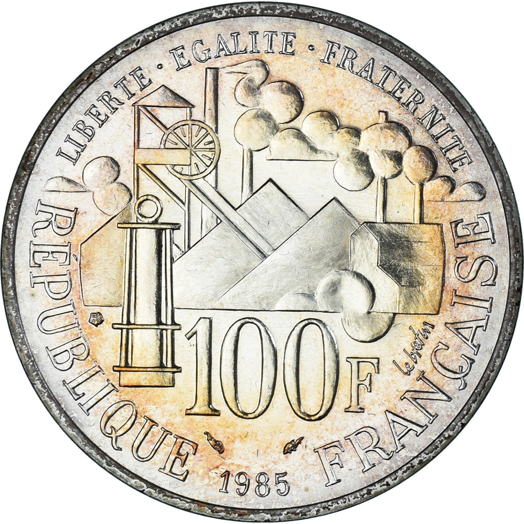Munten, Frankrijk, Emile Zola Germinal, 100 Francs, 1985, Monnaie de Paris, BU