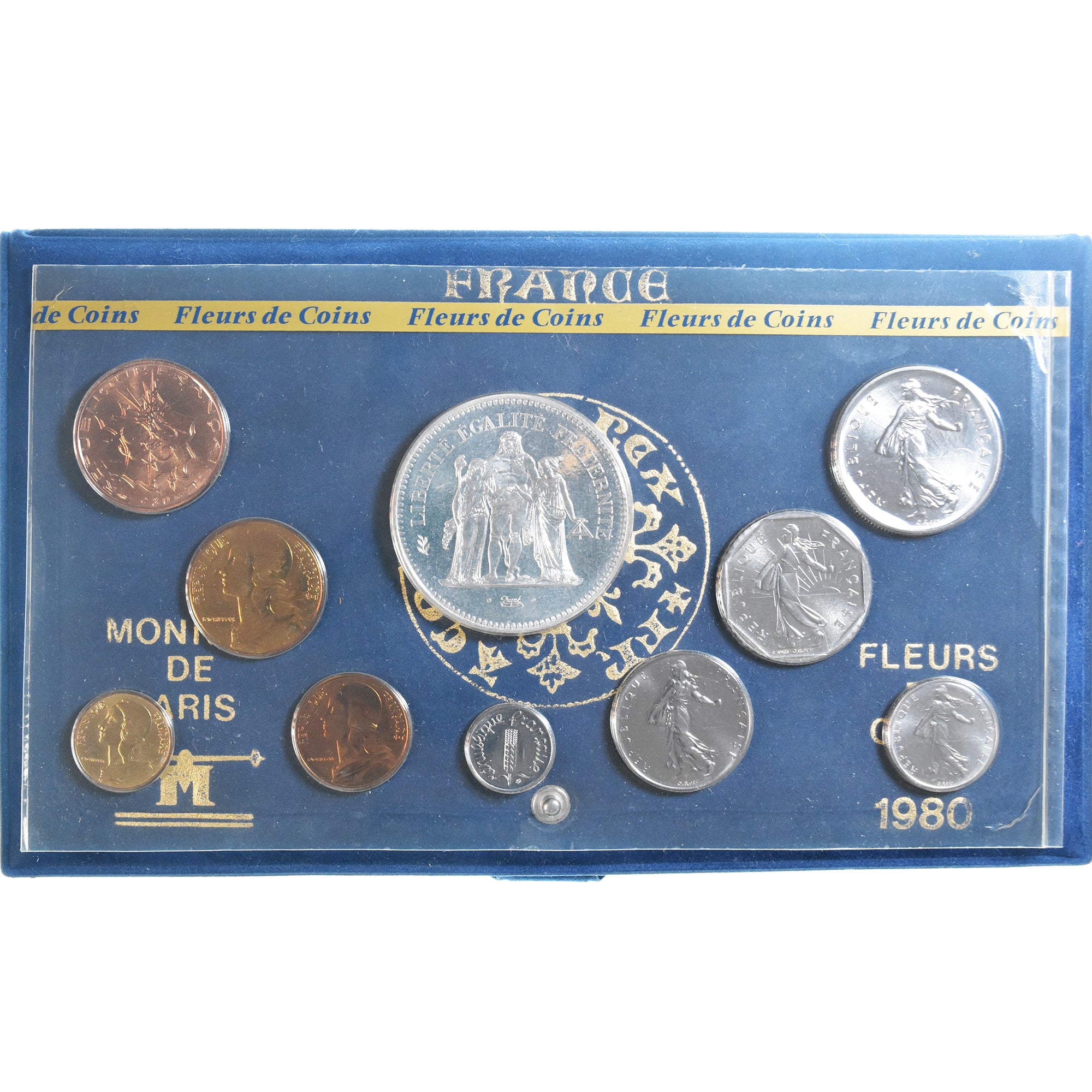 Coin, France, Coffret 1 c. à 50 frs., 1980, Monnaie de Paris, FDC, MS(65-70)