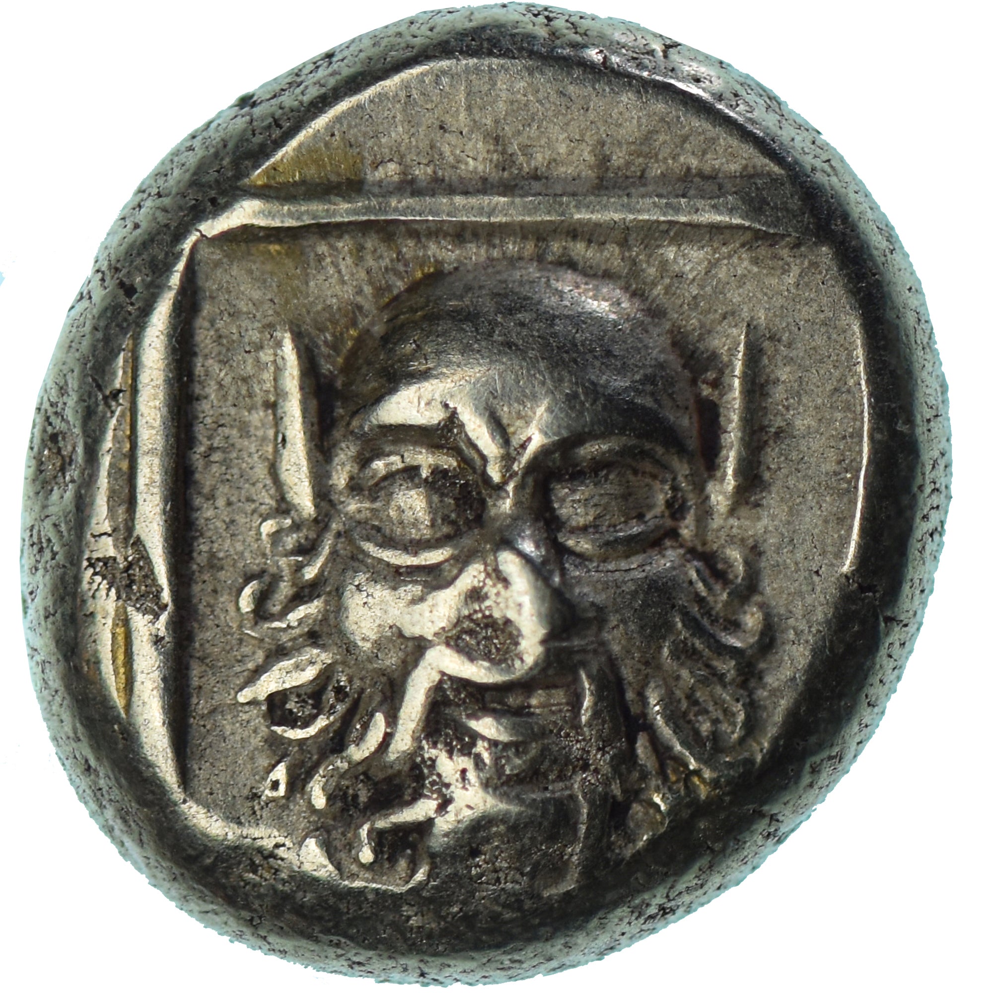 Coin, Lesbos, Dionysos, Hekte, 377-326 BC, Mytilene, AU(50-53), Electrum