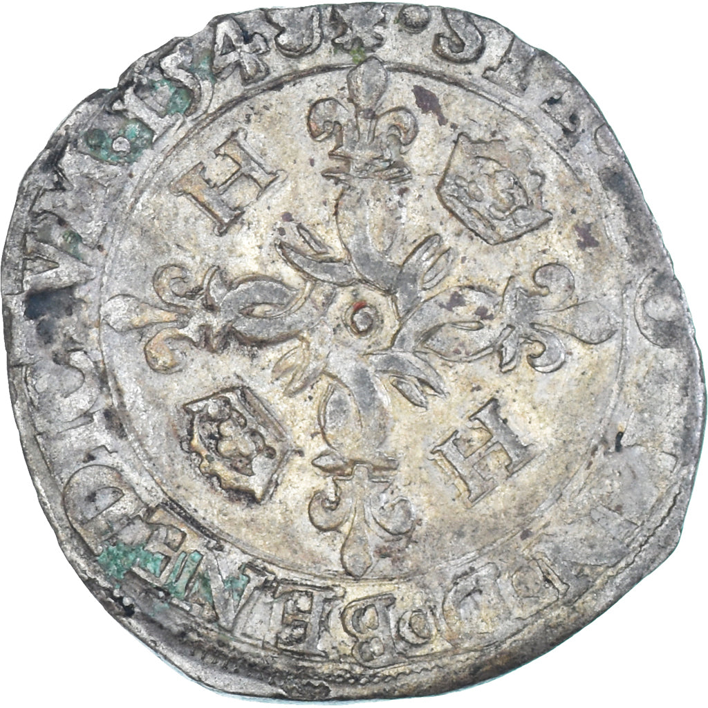 Moneta, Francja, Henri II, Douzain aux croissants, 1549, Grenoble, EF(40-45)