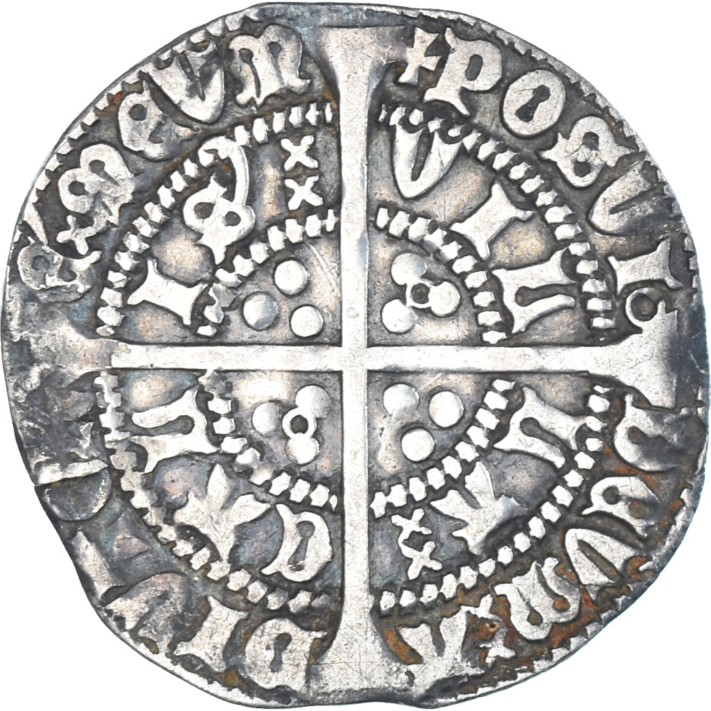 Munten, Frankrijk, Henri VI, 1/2 Gros, 1422-1453, Calais, ZF, Zilver