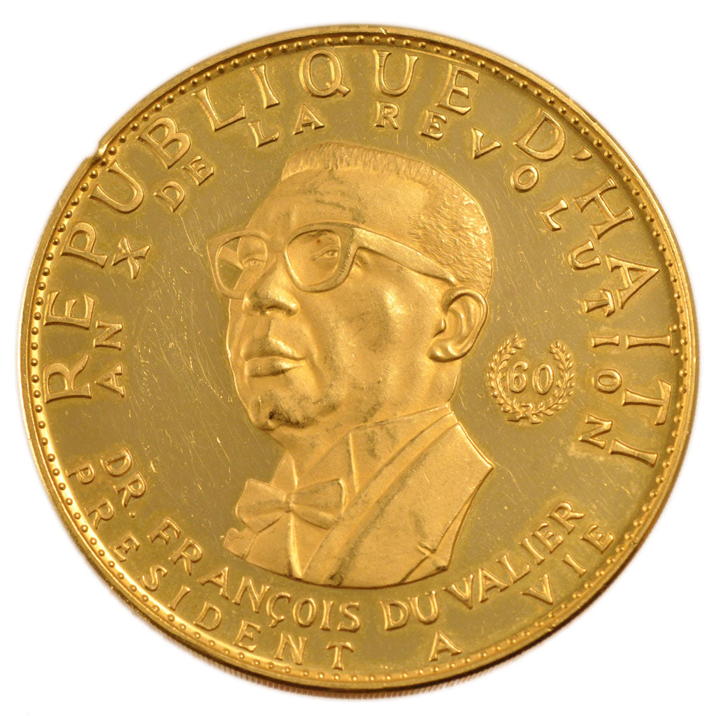HAITI, 1000 Gourdes, 1967, KM #71, MS(60-62), Gold, 197.20