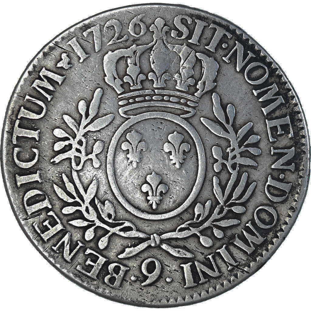 Moneta, Francia, Louis XV, Ecu aux branches d'olivier, 1726, Rennes, MB