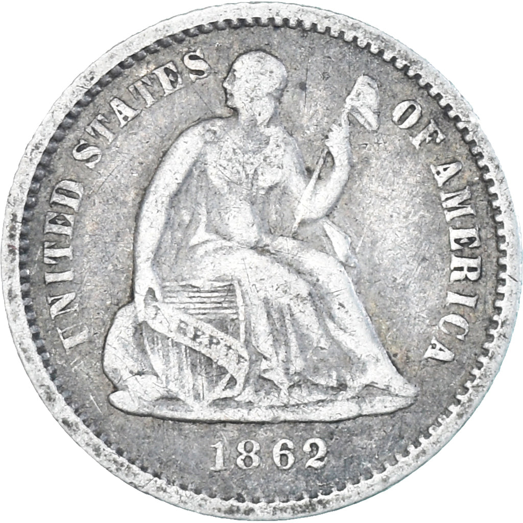 Moneda, Estados Unidos, Seated Liberty, Half Dime, 1862, Philadelphia, BC+