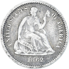 Moneda, Estados Unidos, Seated Liberty, Half Dime, 1862, Philadelphia, BC+
