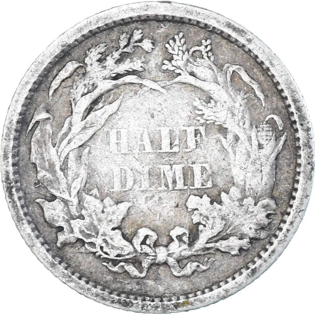 Moneda, Estados Unidos, Seated Liberty, Half Dime, 1862, Philadelphia, BC+
