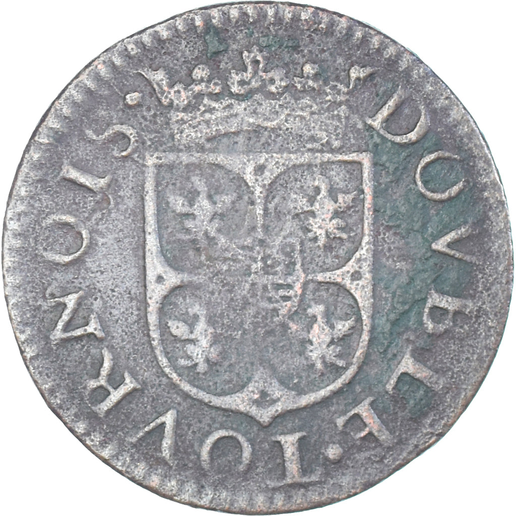 Moneta, Francia, Charles Ier de Gonzague, Double Tournois, 1608, Charleville