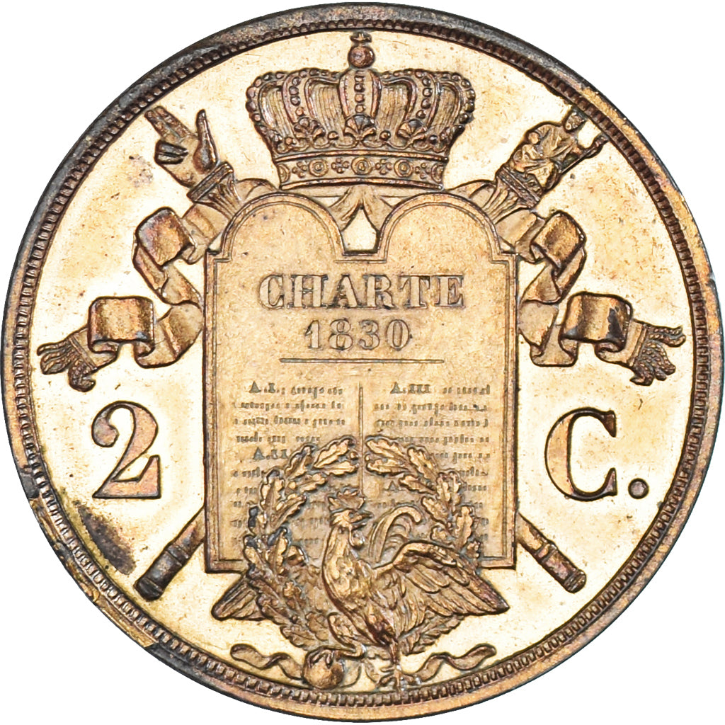 Coin, France, Louis-Philippe, Charte de 1830, 2 Centimes, 1847, Paris, ESSAI