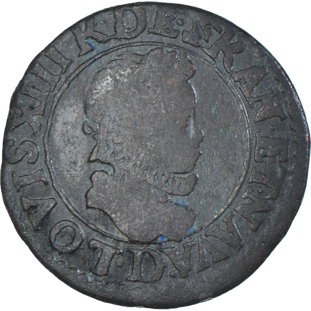 Coin, France, Louis XIII, Double Tournois, 1611, Lyon, VF(20-25), Copper
