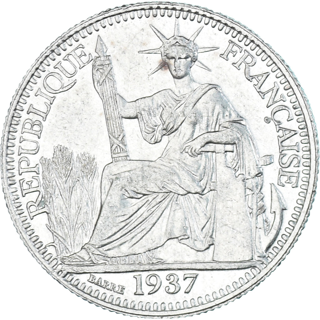 Monnaie, Indochine française, 10 Cents, 1937, SUP+, Argent, KM:16.2