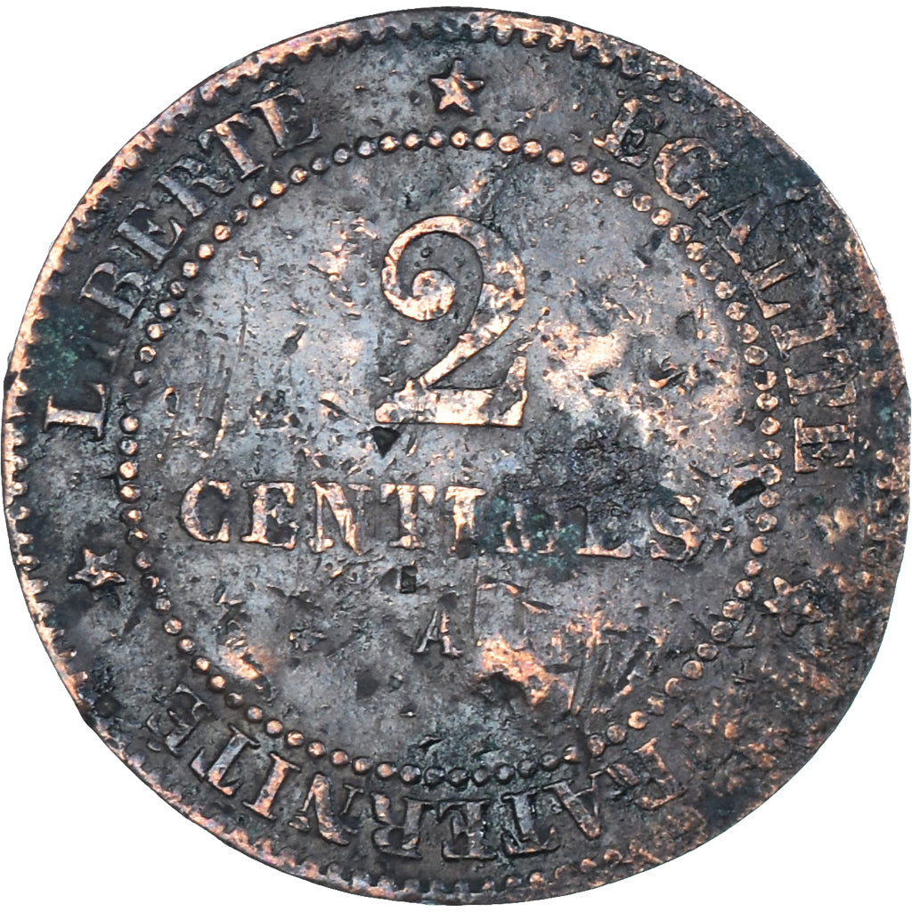 Coin, France, Cérès, 2 Centimes, 1879, Paris, Petit A, VF(30-35), Bronze