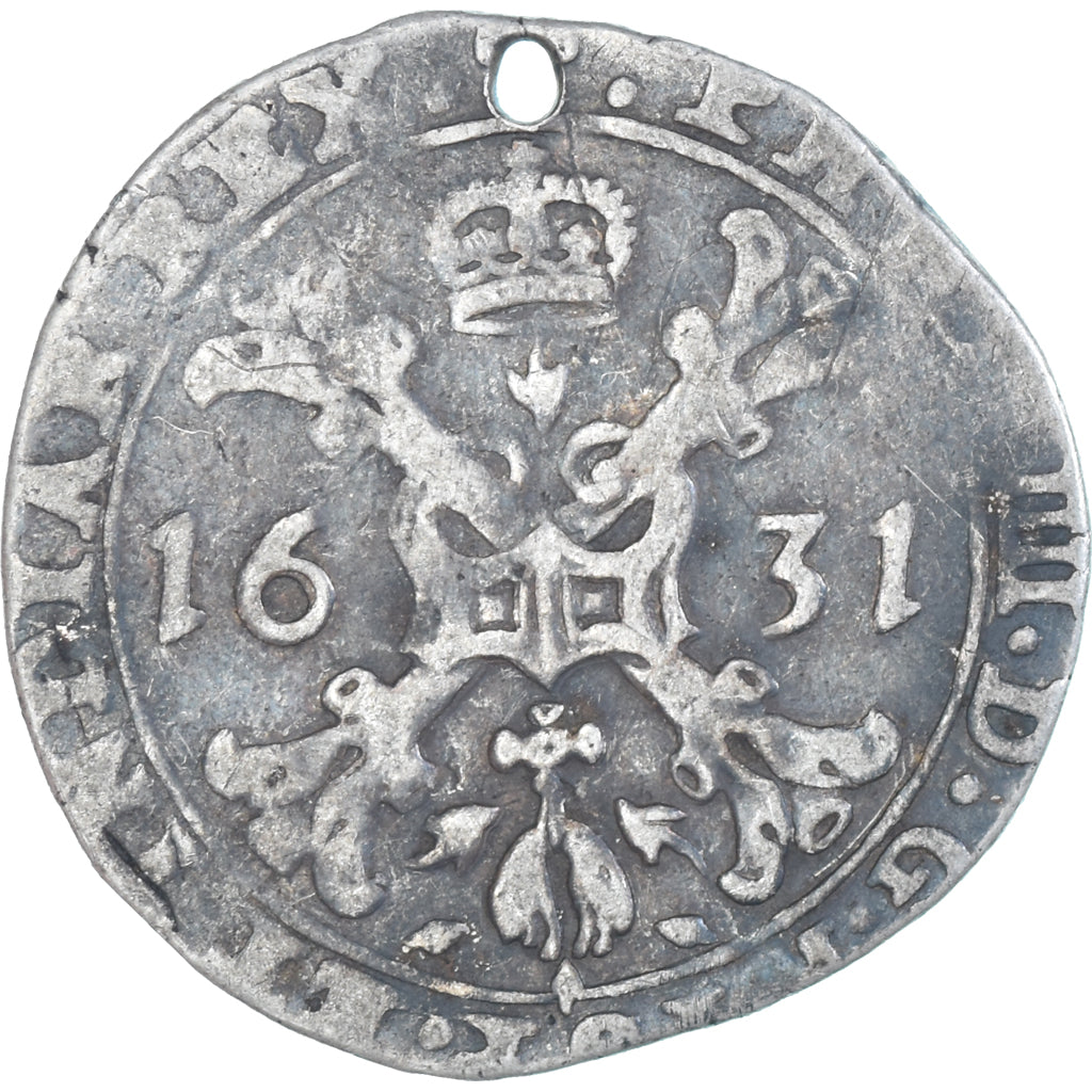 Coin, Spanish Netherlands, Philip IV, 1/4 Patagon, 1631, Brussels, VF(30-35)