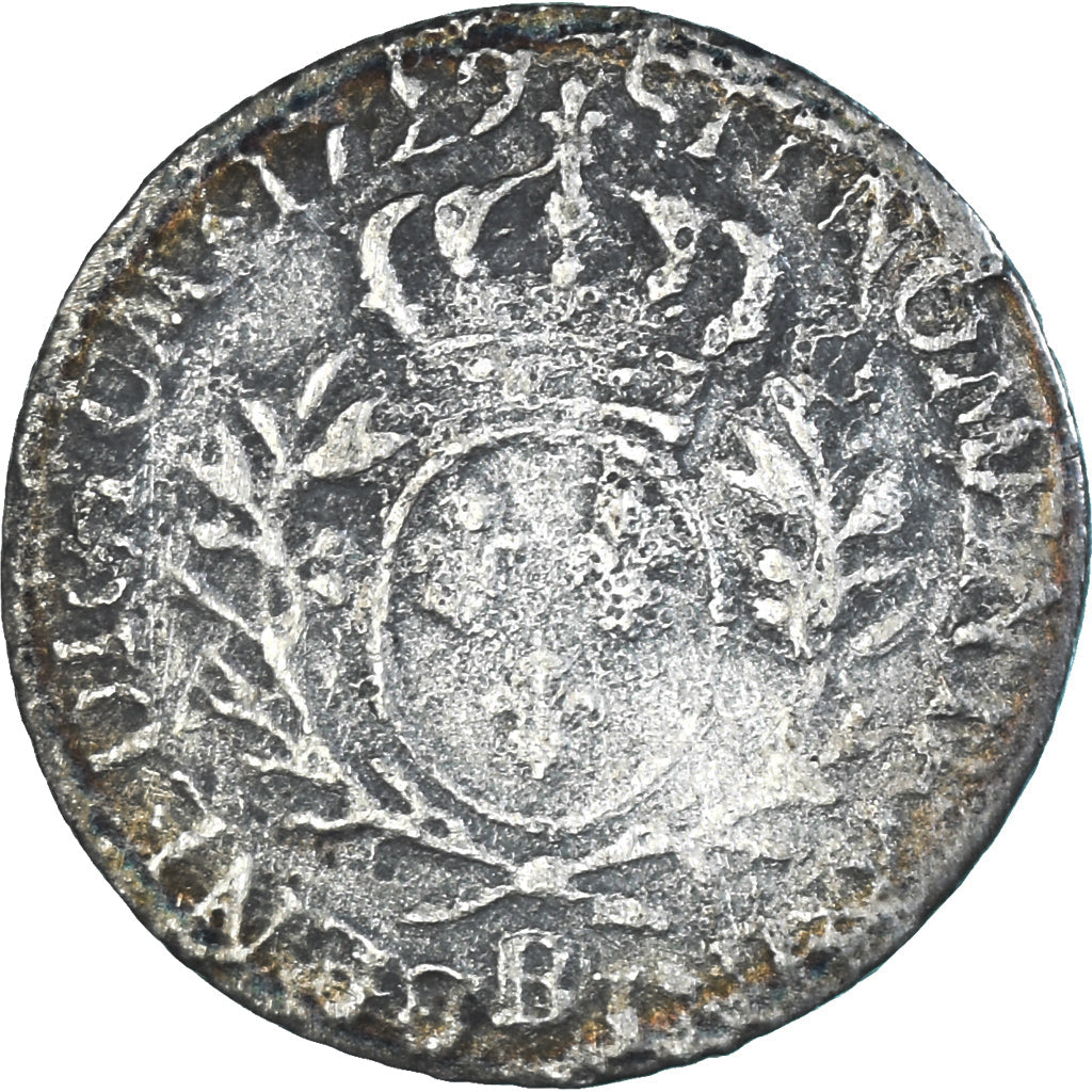 Munten, Frankrijk, Louis XV, 1/5 Écu aux branches d'olivier, 1729, Rouen, FR