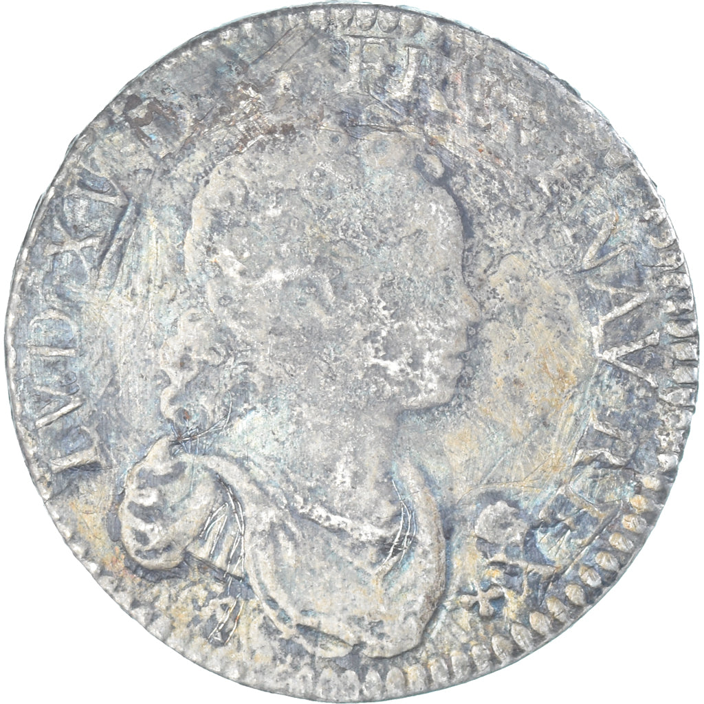 Munten, Frankrijk, Louis XV, 1/2 Écu Vertugadin, 1717, Paris, ZG+, Zilver