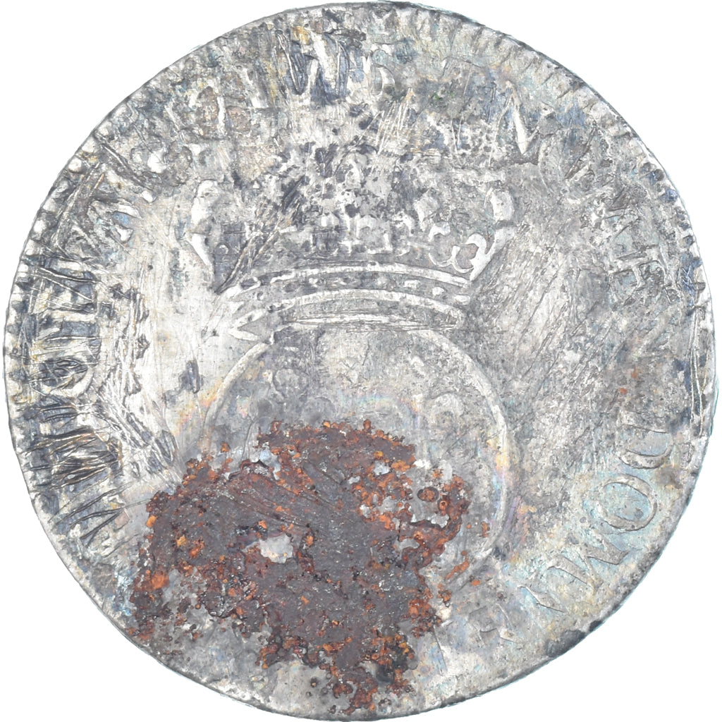 Munten, Frankrijk, Louis XV, 1/2 Écu Vertugadin, 1717, Paris, ZG+, Zilver