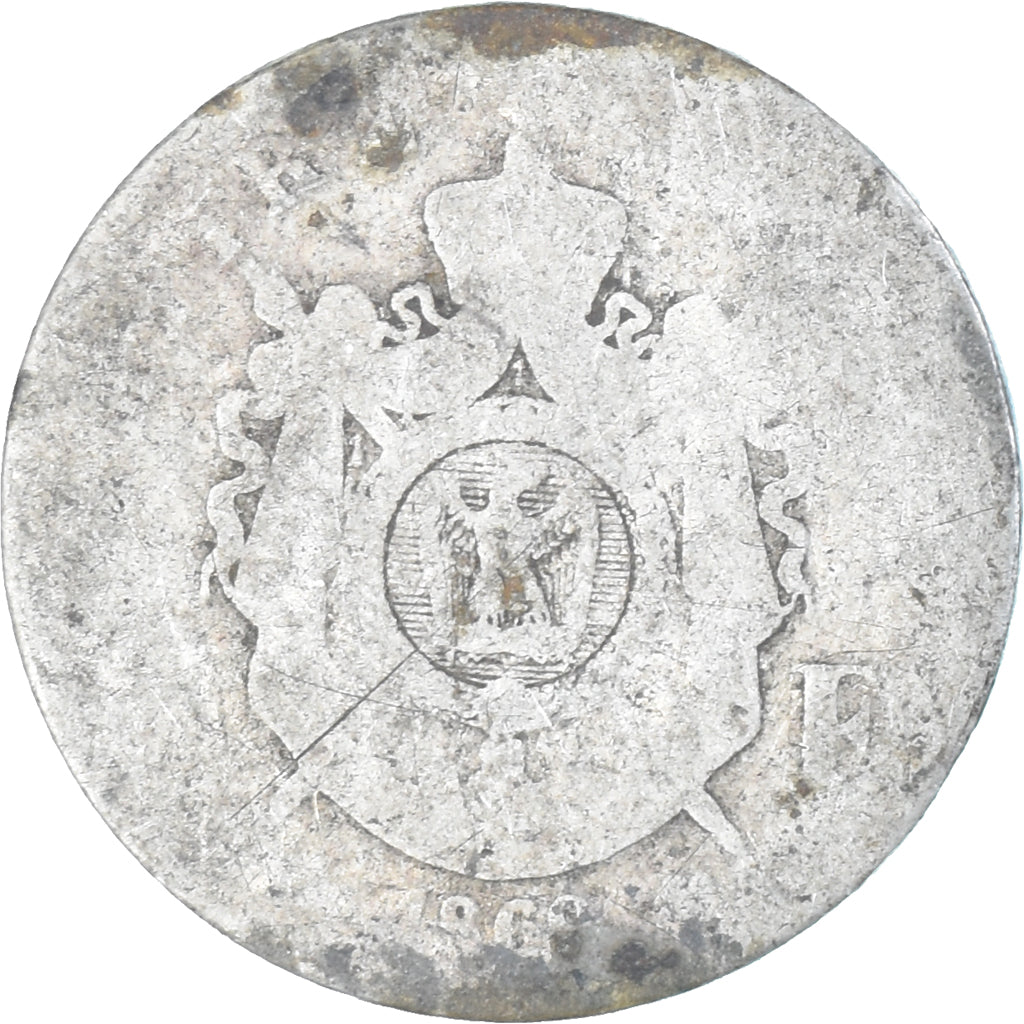 Moneta, Francja, Napoleon III, Franc, 1868, Paris, F(12-15), Srebro, KM:806.1
