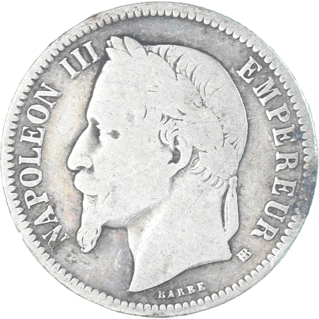 Munten, Frankrijk, Napoleon III, Franc, 1866, Strasbourg, ZG+, Zilver, KM:806.2