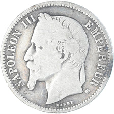 Munten, Frankrijk, Napoleon III, Franc, 1866, Strasbourg, ZG+, Zilver, KM:806.2