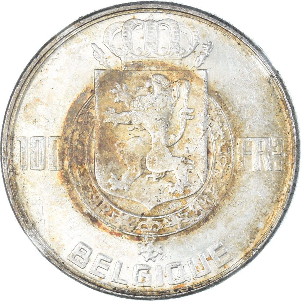Coin, Belgium, Régence Prince Charles, 100 Francs, 1950, EF(40-45), Silver