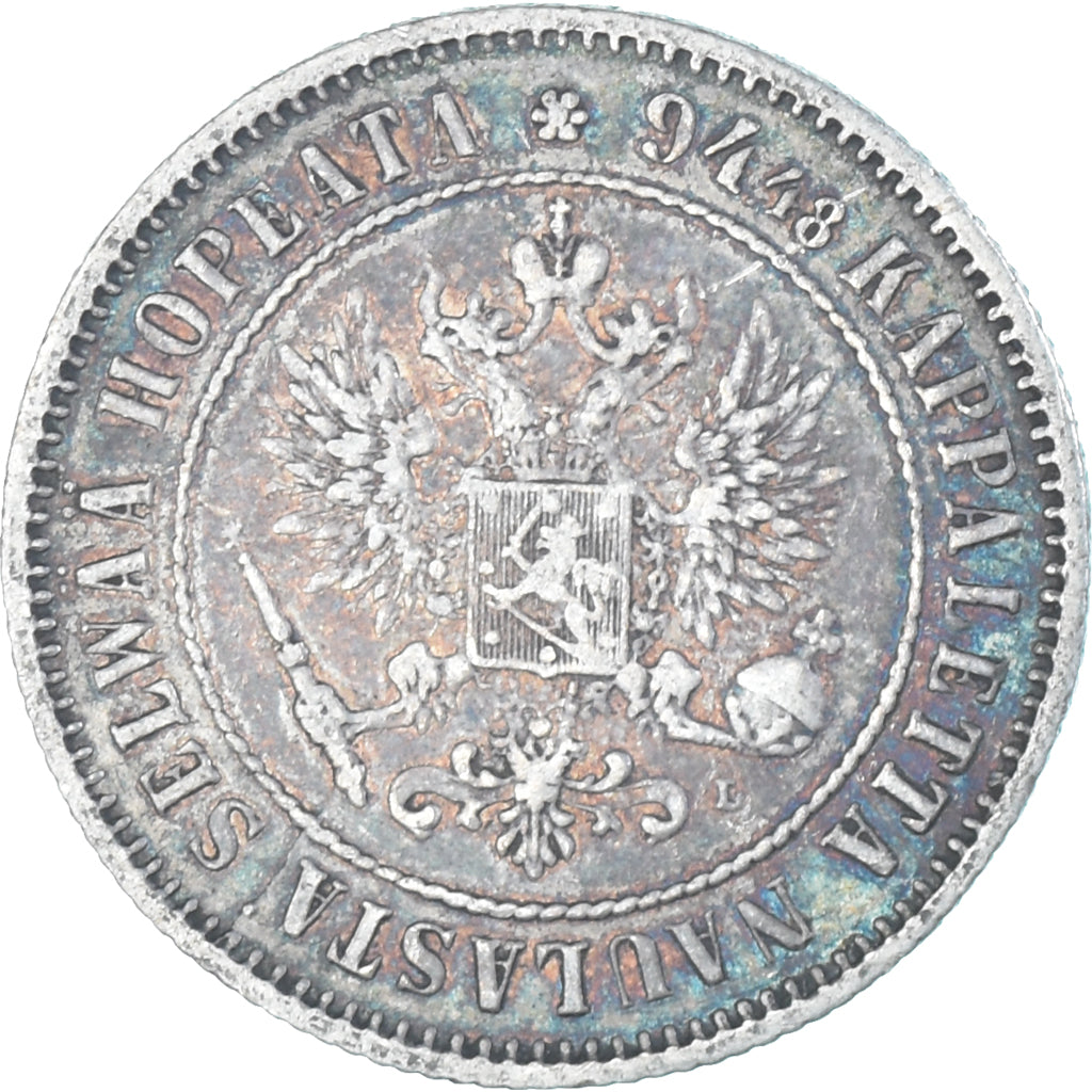 Munten, Finland, Alexander III, Markka, 1890, Helsinki, ZF+, Zilver, KM:3.2