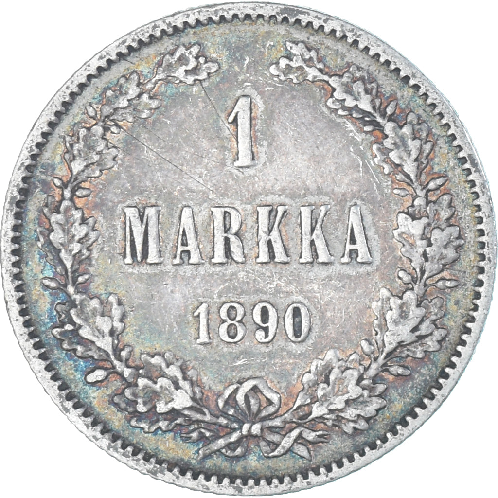 Munten, Finland, Alexander III, Markka, 1890, Helsinki, ZF+, Zilver, KM:3.2