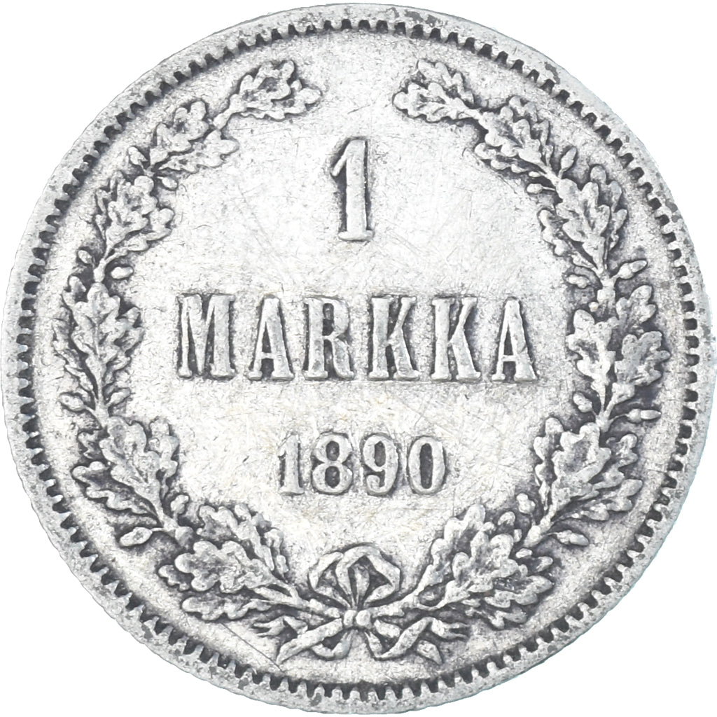 Munten, Finland, Alexander III, Markka, 1890, Helsinki, ZF+, Zilver, KM:3.2