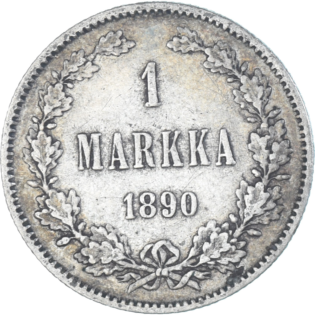 Munten, Finland, Alexander III, Markka, 1890, Helsinki, ZF+, Zilver, KM:3.2