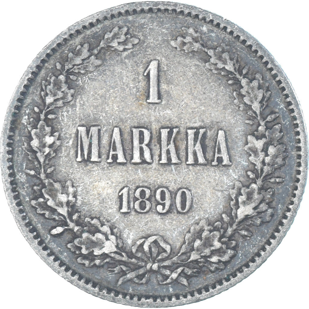 Munten, Finland, Alexander III, Markka, 1890, Helsinki, ZF+, Zilver, KM:3.2