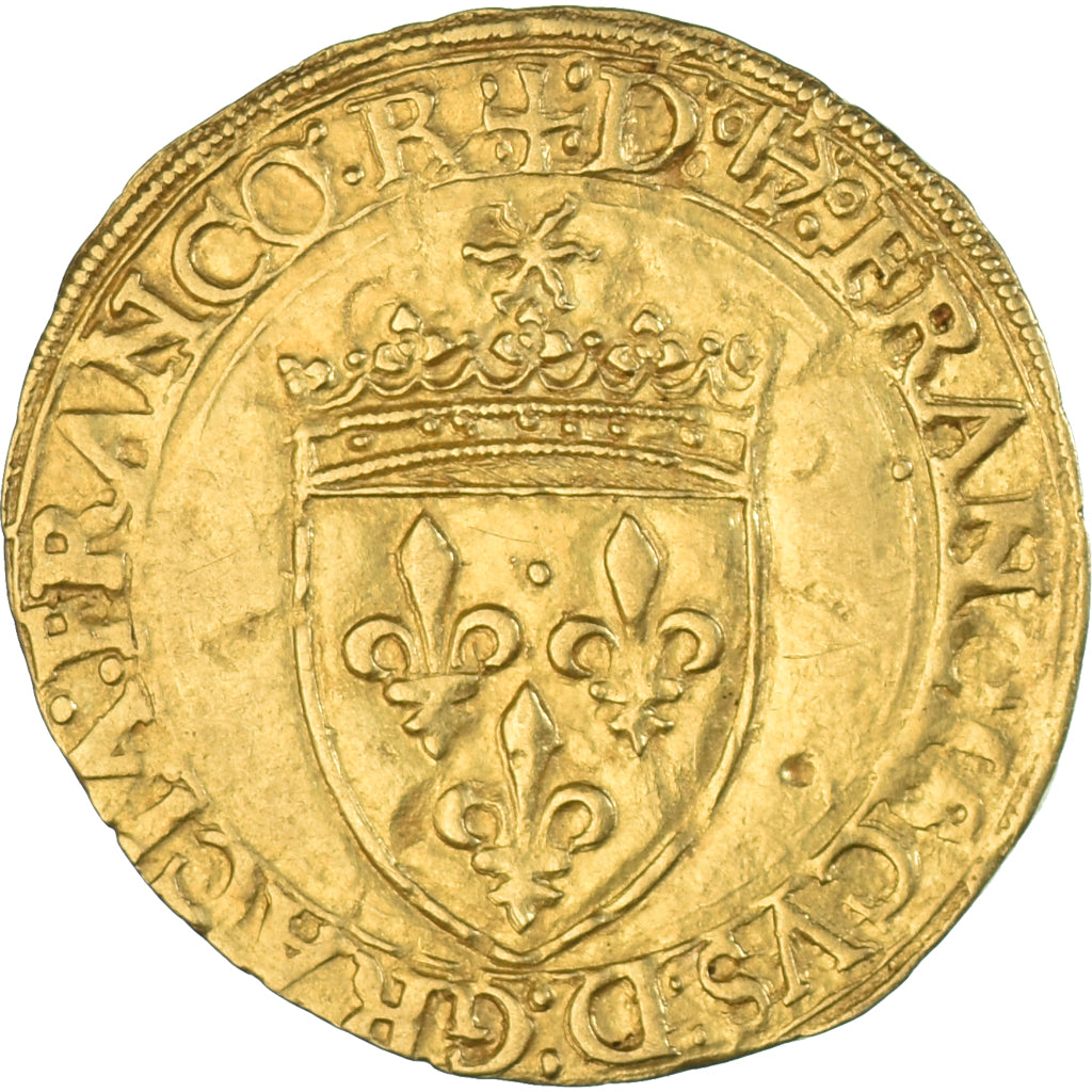 Moneta, Francja, François Ier, Écu d'or au soleil, 1519-1547, Bayonne, Piąty