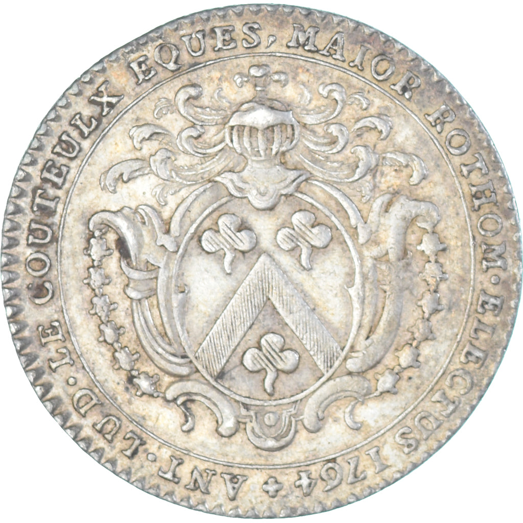Frankreich, betaalpenning, Antoine-Louis Le Couteulx, Ville de Rouen, 1764, SS+