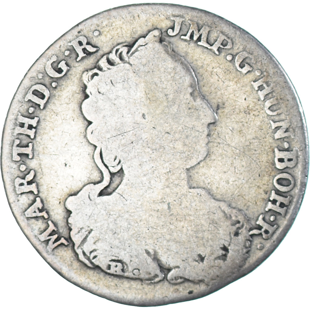 Moeda, Áustria, Maria Theresa, 1/8 Ducaton, 1753, Vienna, VF(20-25), Prata