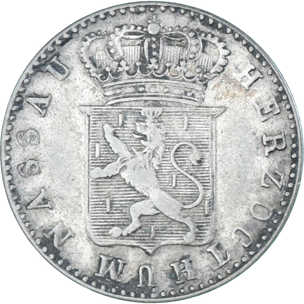 Coin, German States, NASSAU, Wilhelm I, 6 Kreuzer, 1833, EF(40-45), Silver