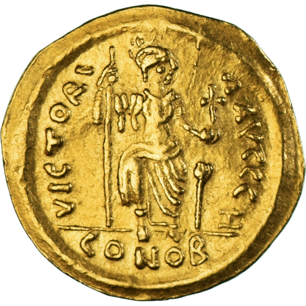 Coin, Justin II, Solidus, 565-578, Constantinople, AU(55-58), Gold, Sear:344