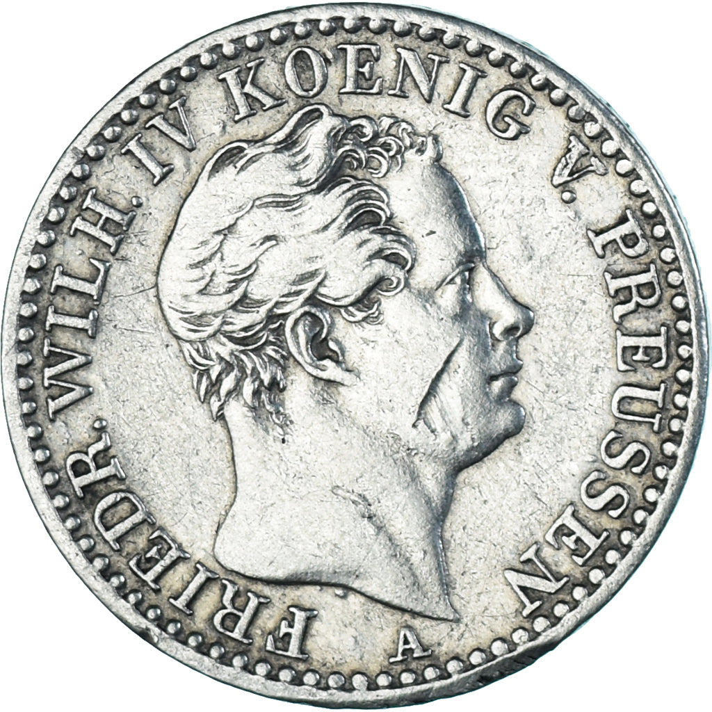Moeda, Alemanha, Friedrich Wilhelm IV, 1/6 Thaler, 1844, Berlin, EF(40-45)