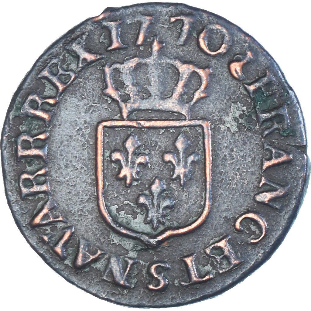 Munten, Frankrijk, Louis XV, Liard à la Vieille Tête, 1770, Reims, FR+, Koper