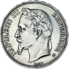 Coin, France, Napoleon III, 5 Francs, 1869, Strasbourg, EF(40-45), Silver