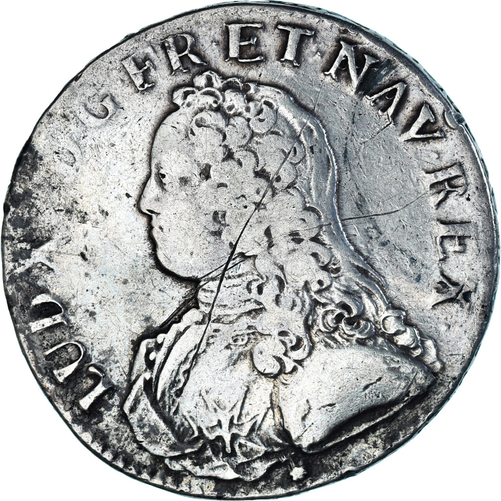 Munten, Frankrijk, Louis XV, Ecu aux branches d'olivier, 1733, Lyon, FR+