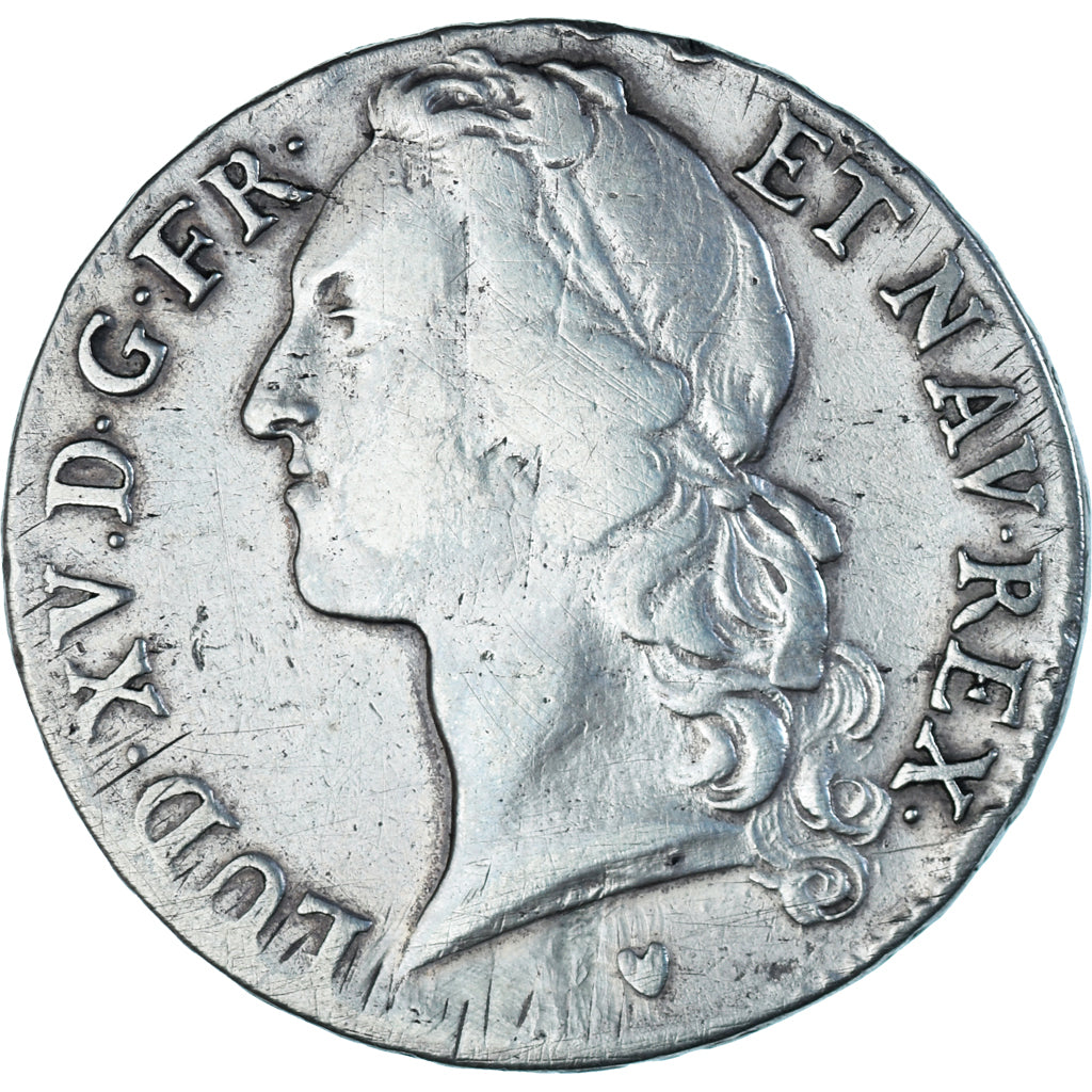 Munten, Frankrijk, Louis XV, Écu au bandeau, 1749, Tours, FR+, Zilver