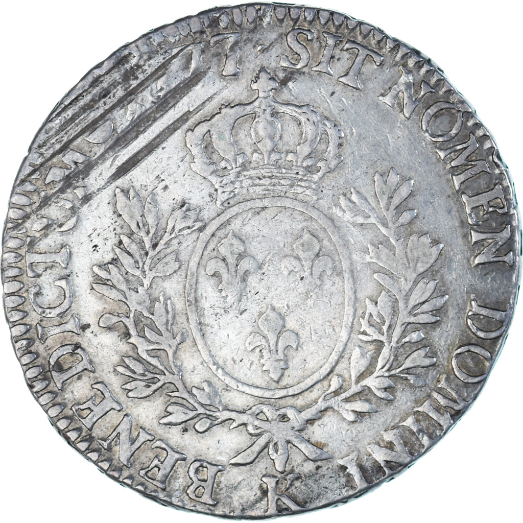 Moneta, Francia, Louis XVI, Ecu aux branches d'olivier, 1777, Bordeaux, MB
