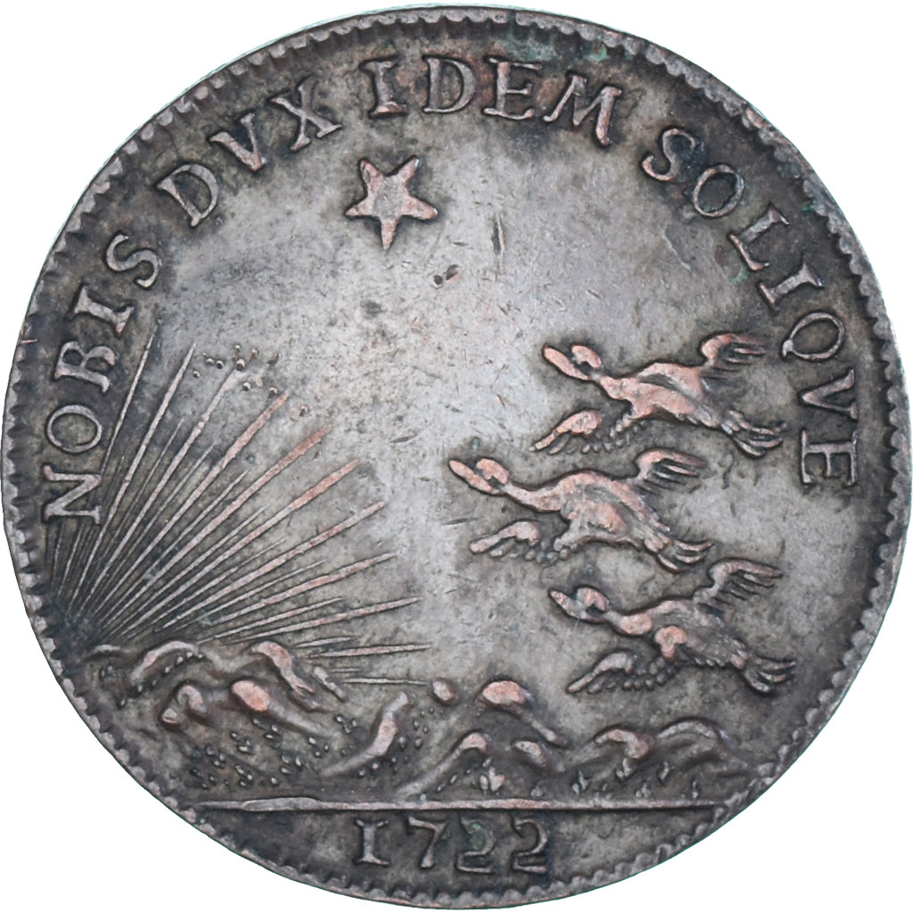 France, Token, Etats de Bourgogne, 1722, AU(50-53), Copper, Feuardent:9835