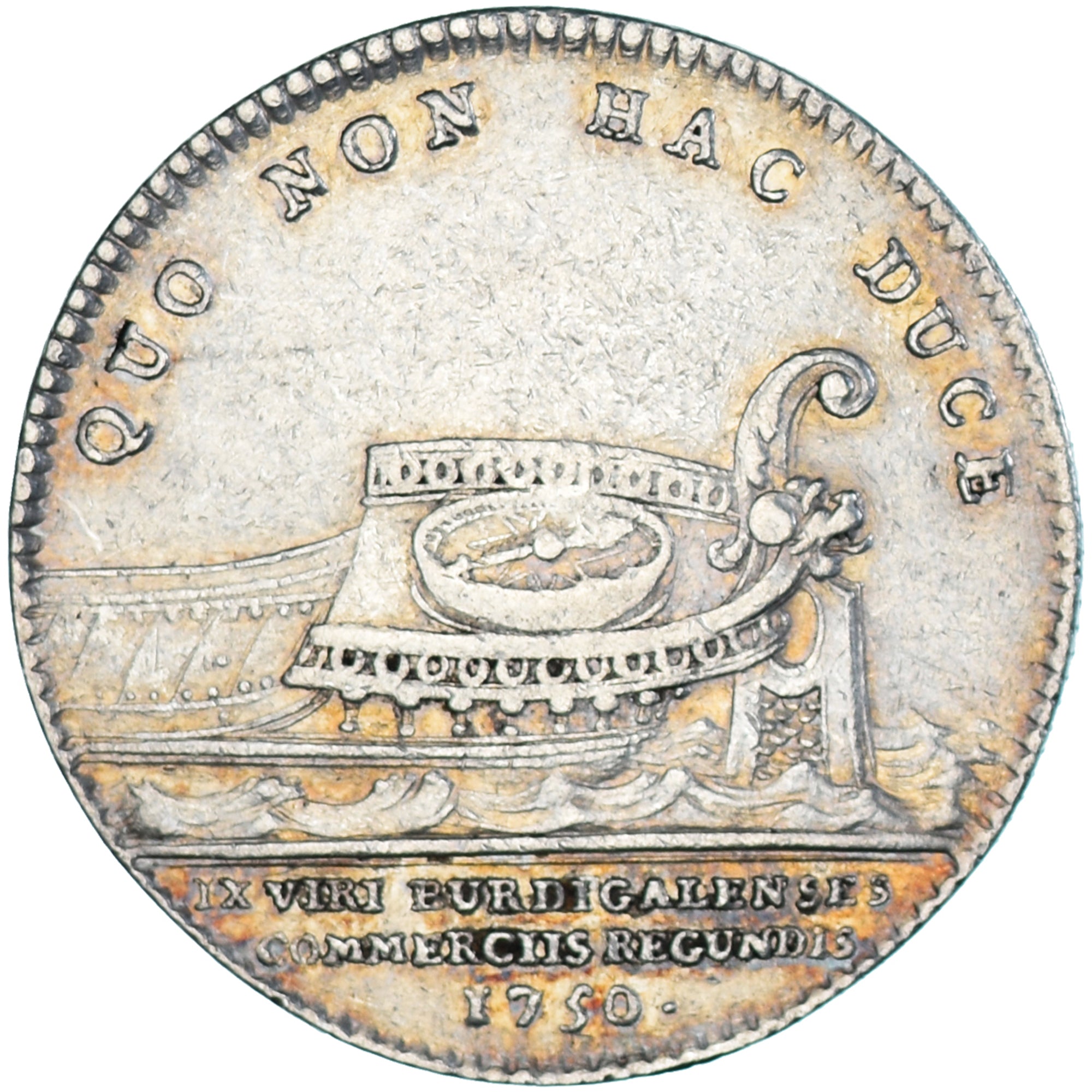 France, Token, Louis XV, Chambre de Commerce de Bordeaux, 1750, AU(50-53)