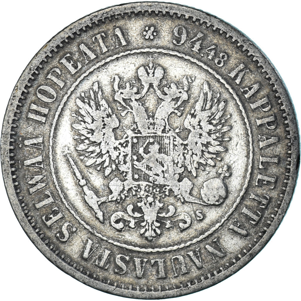 Coin, Finland, Alexander II, Markka, 1874, Helsinki, EF(40-45), Silver, KM:3.2