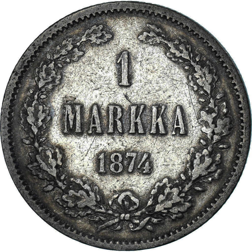 Coin, Finland, Alexander II, Markka, 1874, Helsinki, EF(40-45), Silver, KM:3.2
